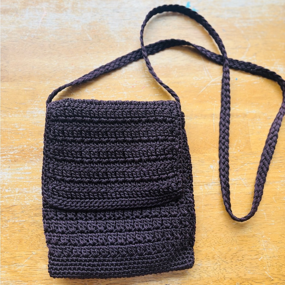 The Sak Chocolate Brown Crochet Crossbody Bag